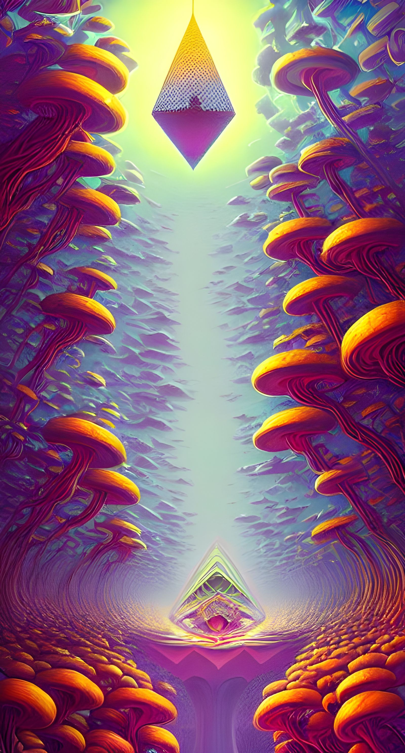 Surreal Synthwave Skate Utopia Inspired by Escher