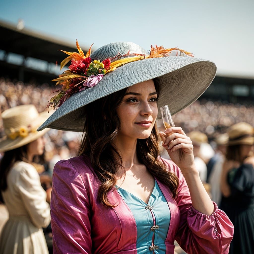 Ladies Day at the Races: Cinematic Film Still