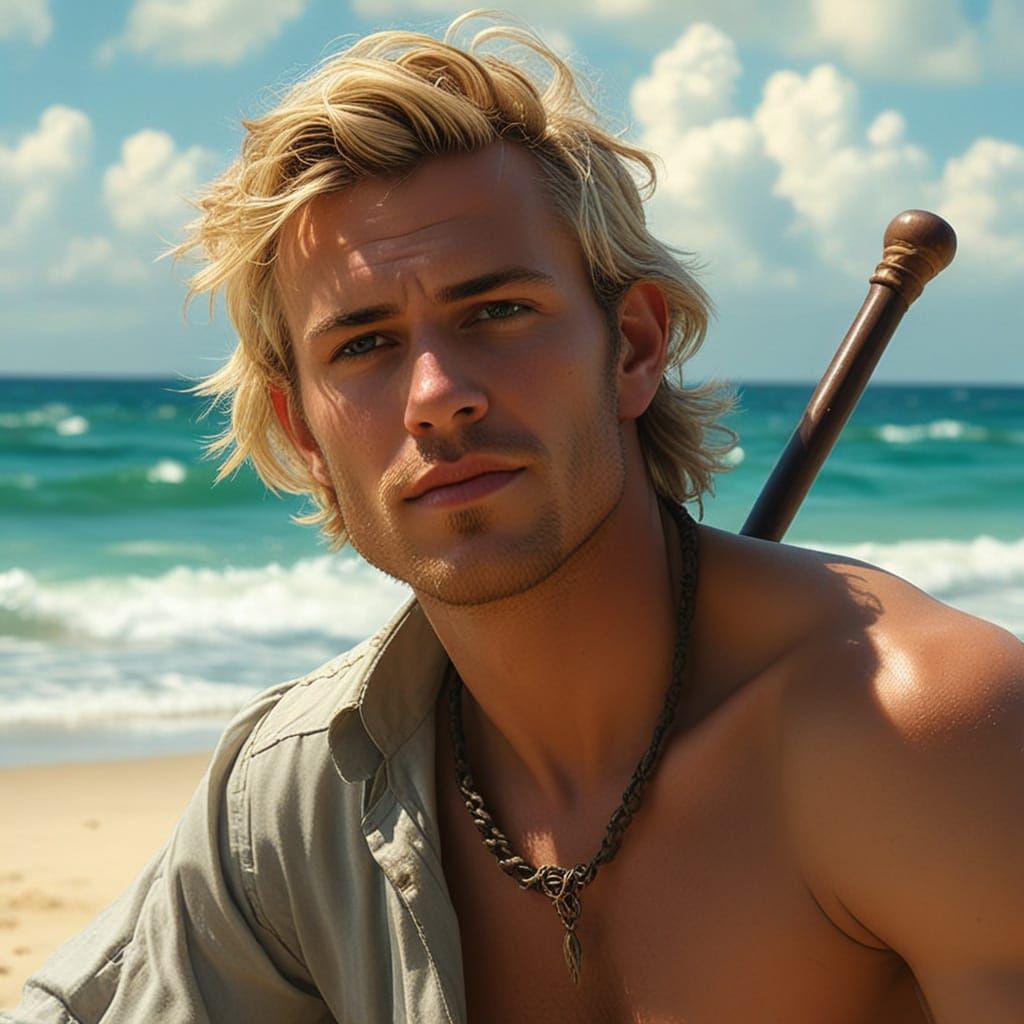 Stranded Gentleman in Exotic Island Oasis