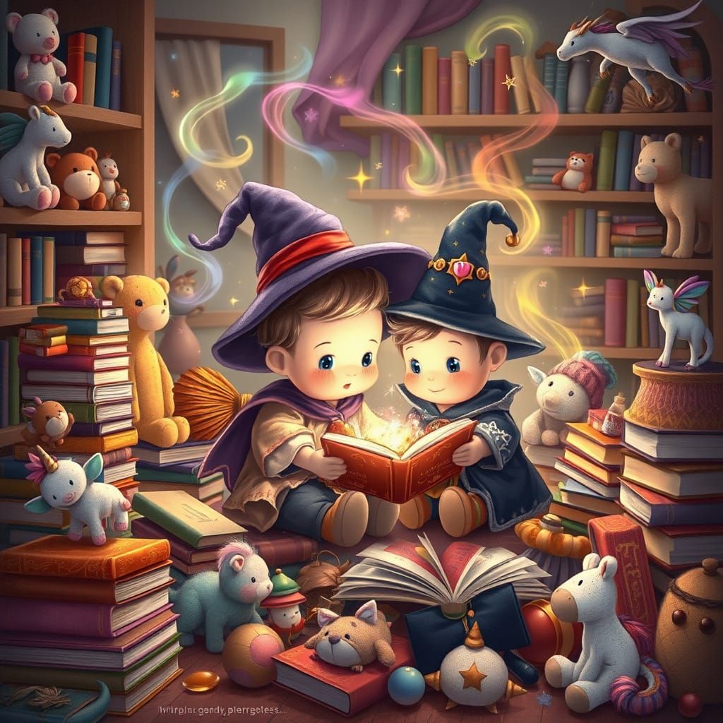 Enchanted Nursery Scene in Whimsical Watercolor Style