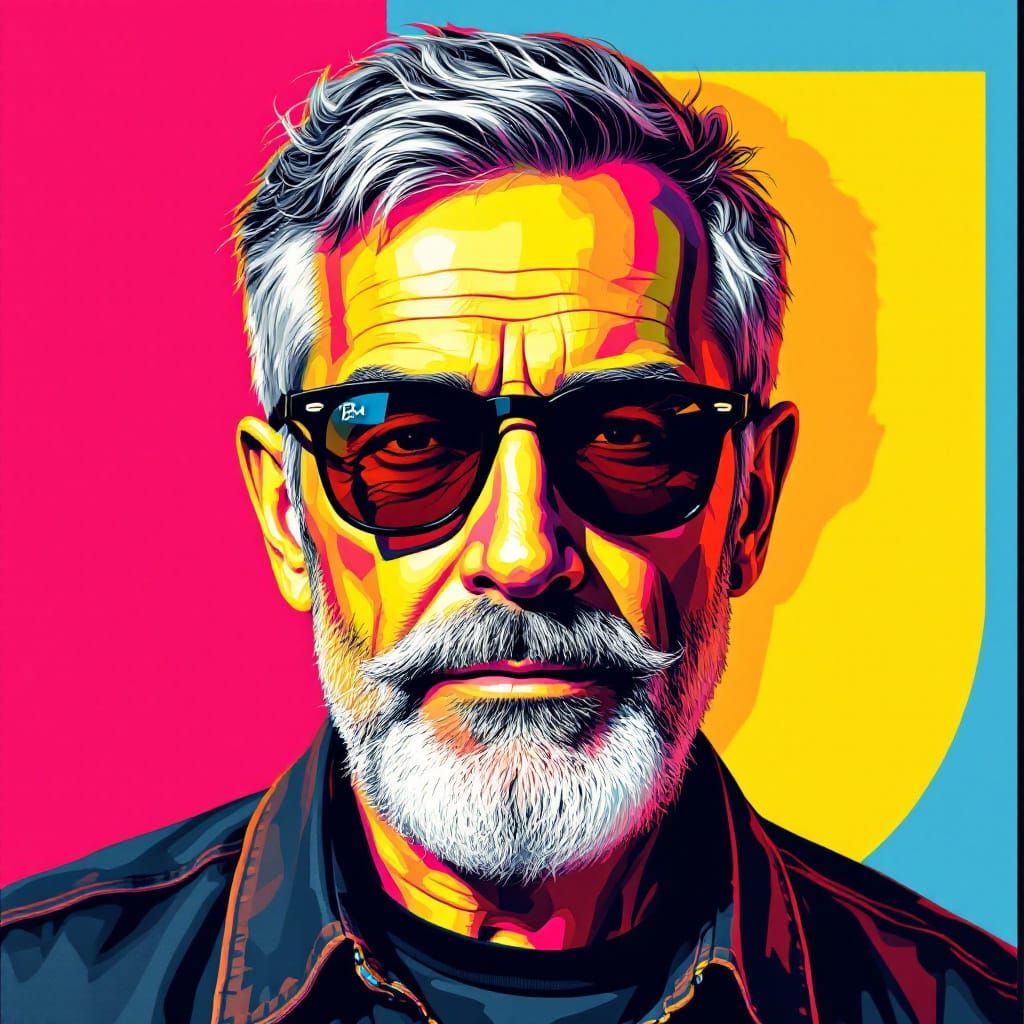 Pop Art Portrait of a Man with Sunglasses