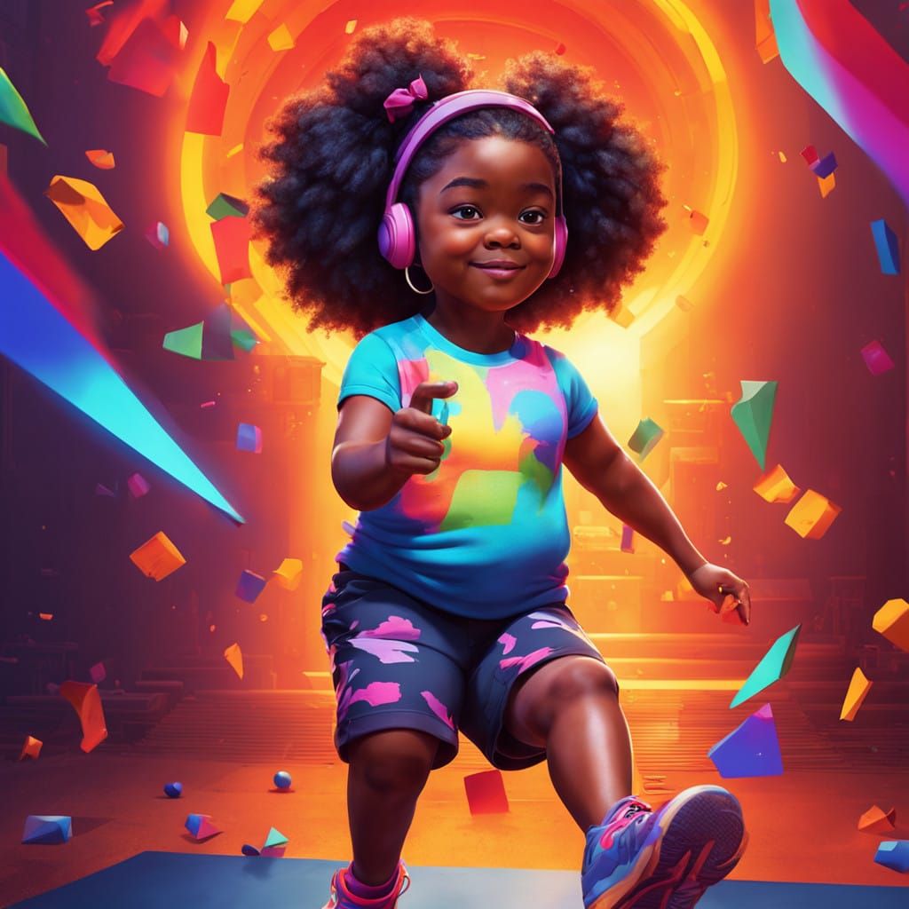 Vibrant Zumba Scene in Graffiti Style