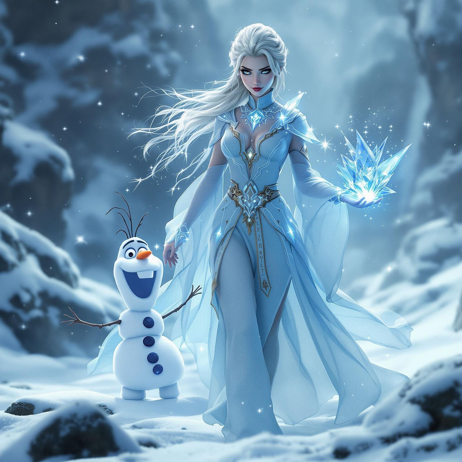 Ethereal Sorceress in Winter Wonderland