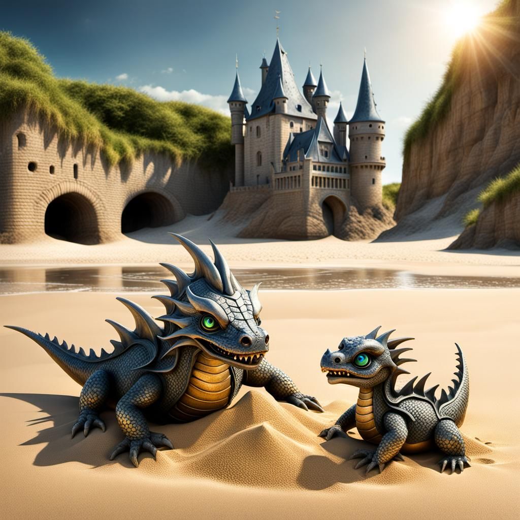 Zwist beim Sand-Burgen-Bau: das Wasser-Eimerchen ist weg 😊