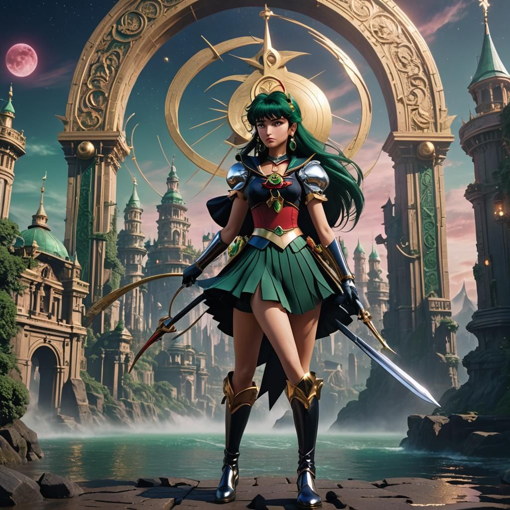 Real Life Sailor Pluto in Detailed Matte Painting
