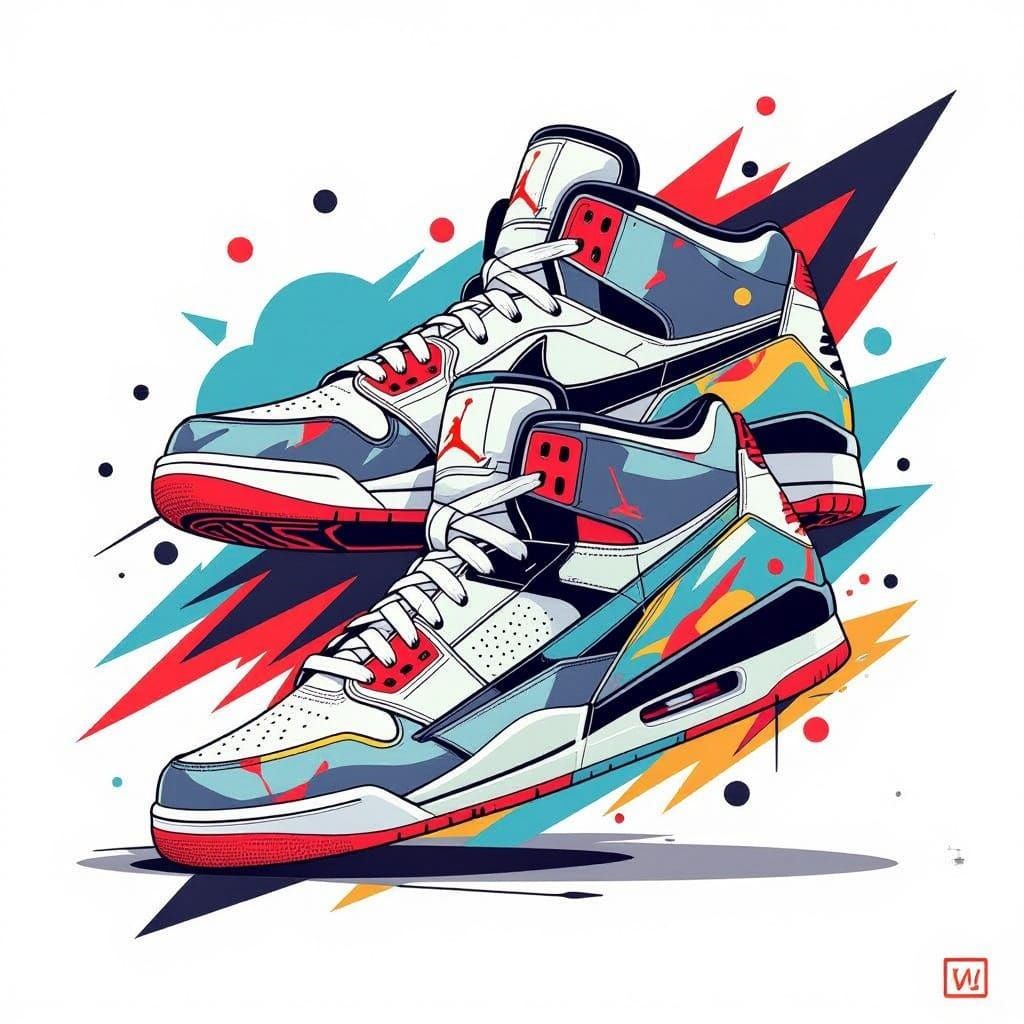 Nike Jordan Sneakers in Dynamic Athletic Pose