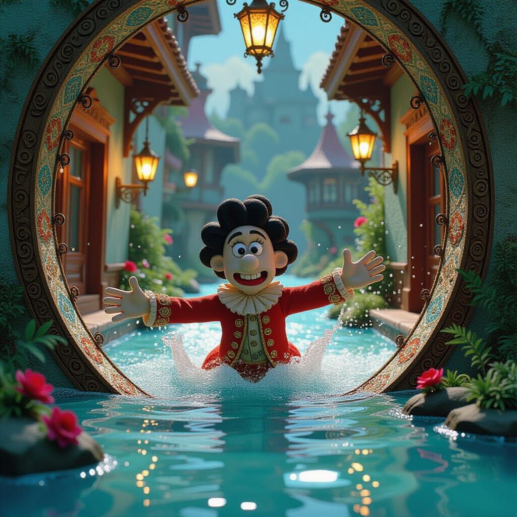 Claymation Child Plunges into Fractal World