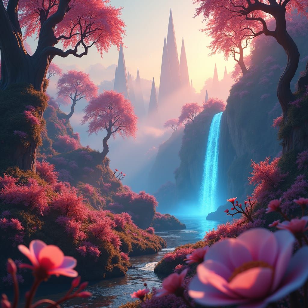 Ethereal Landscape of Wonder in a Sci-Fi Style