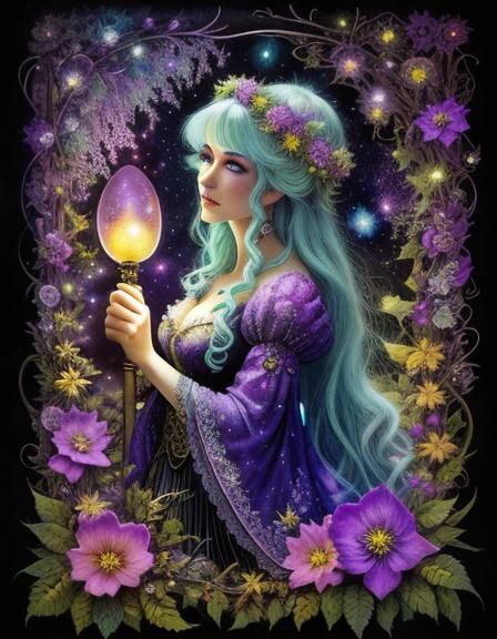 Ethereal Fairycore Scene with Bioluminescent Details