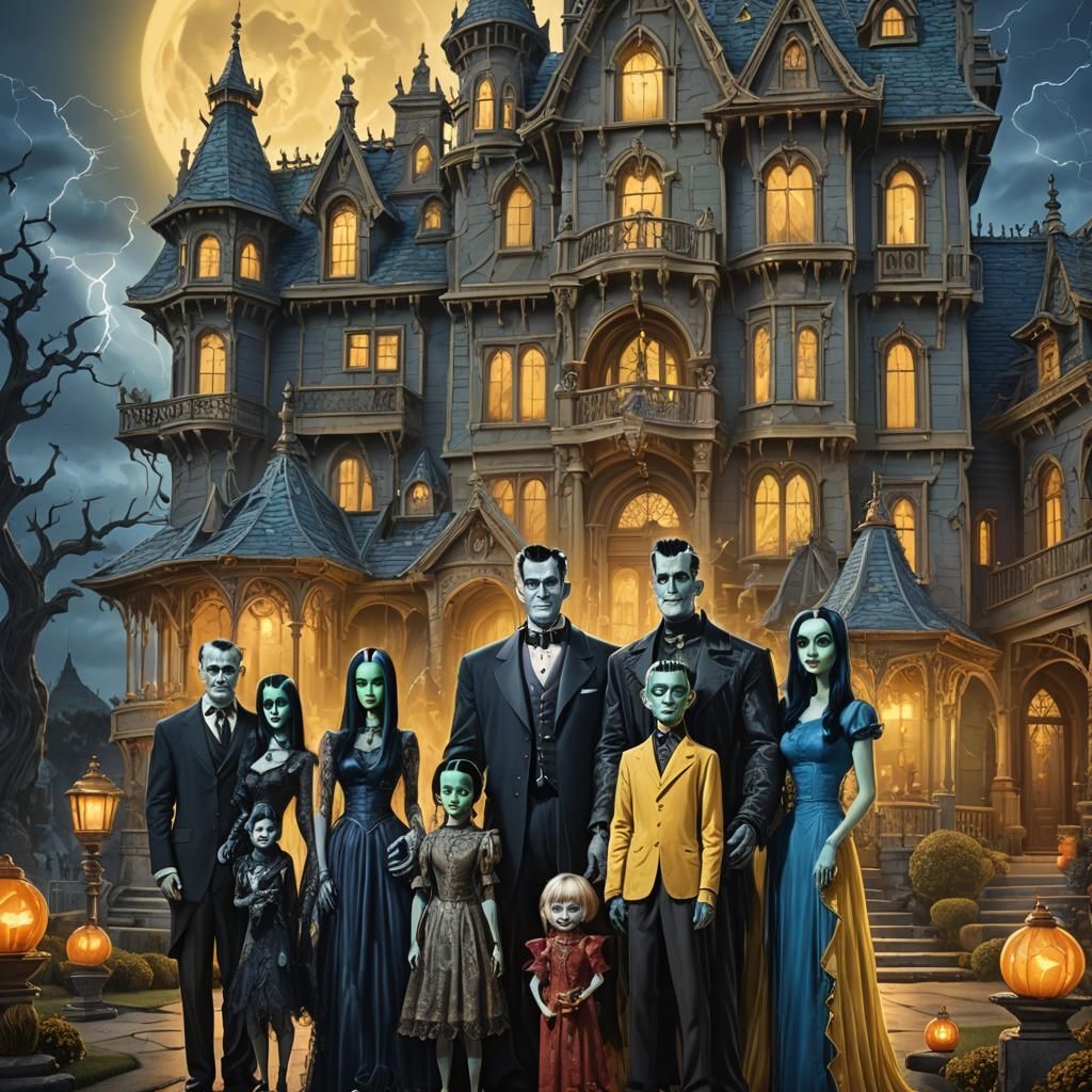 The Munsters Family Portrait in Ukrainian Baroque Style
