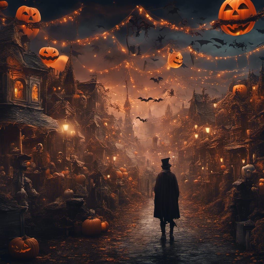Halloween Town Carnival: Digital Matte Painting