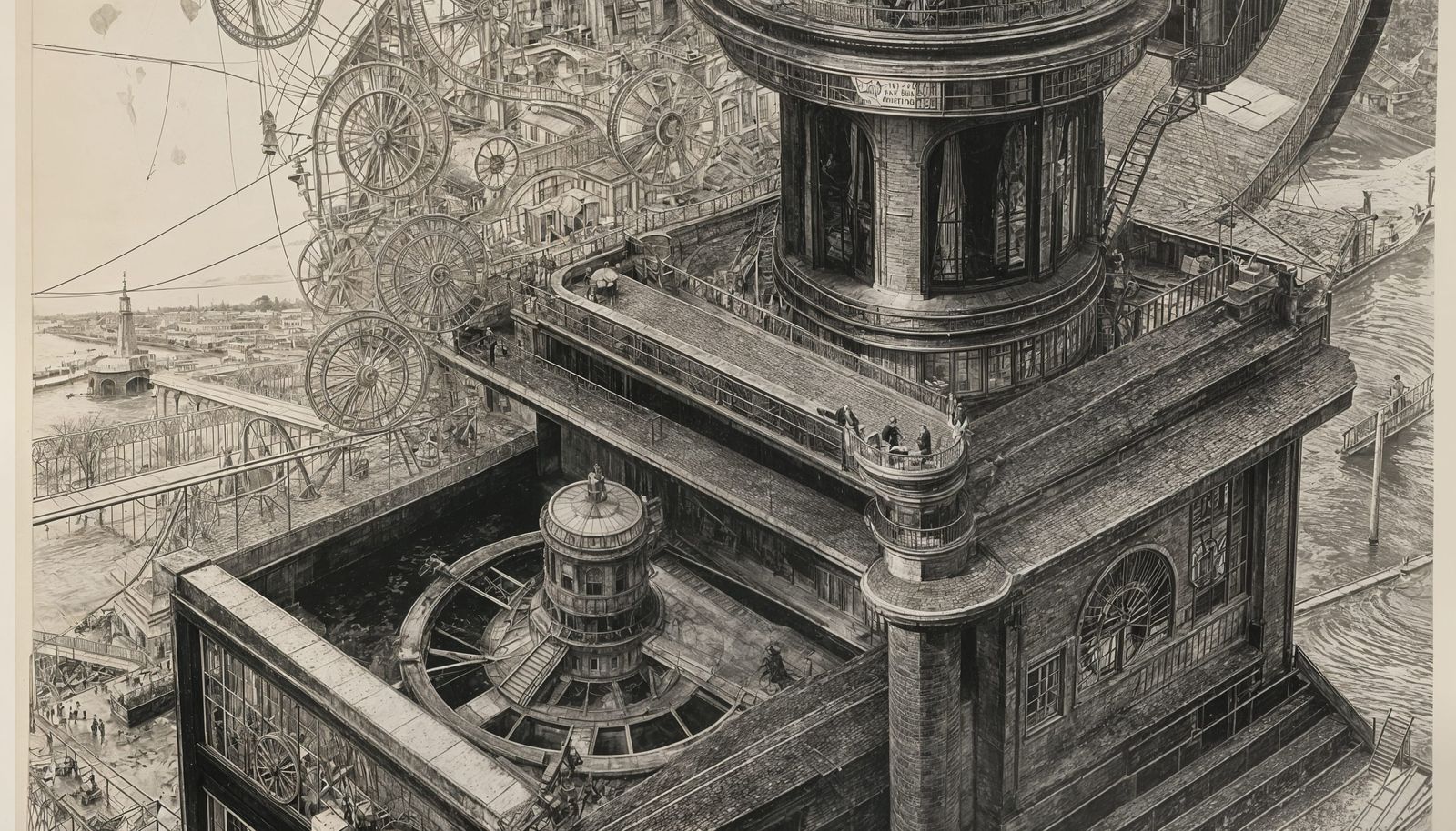 Surrealist Coffee Grinder Lithograph in Dada Style