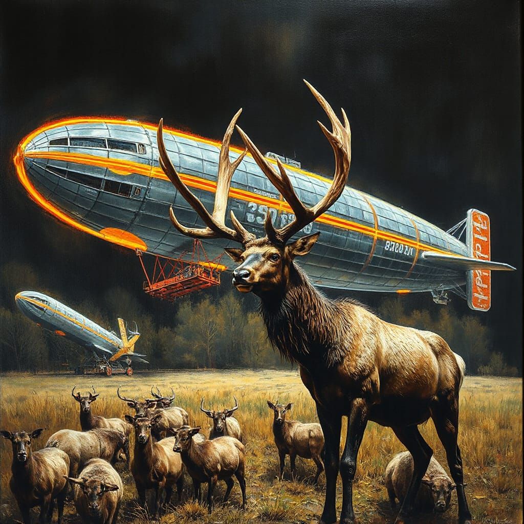 Elk Guardians of a Secret Zeppelin Lair