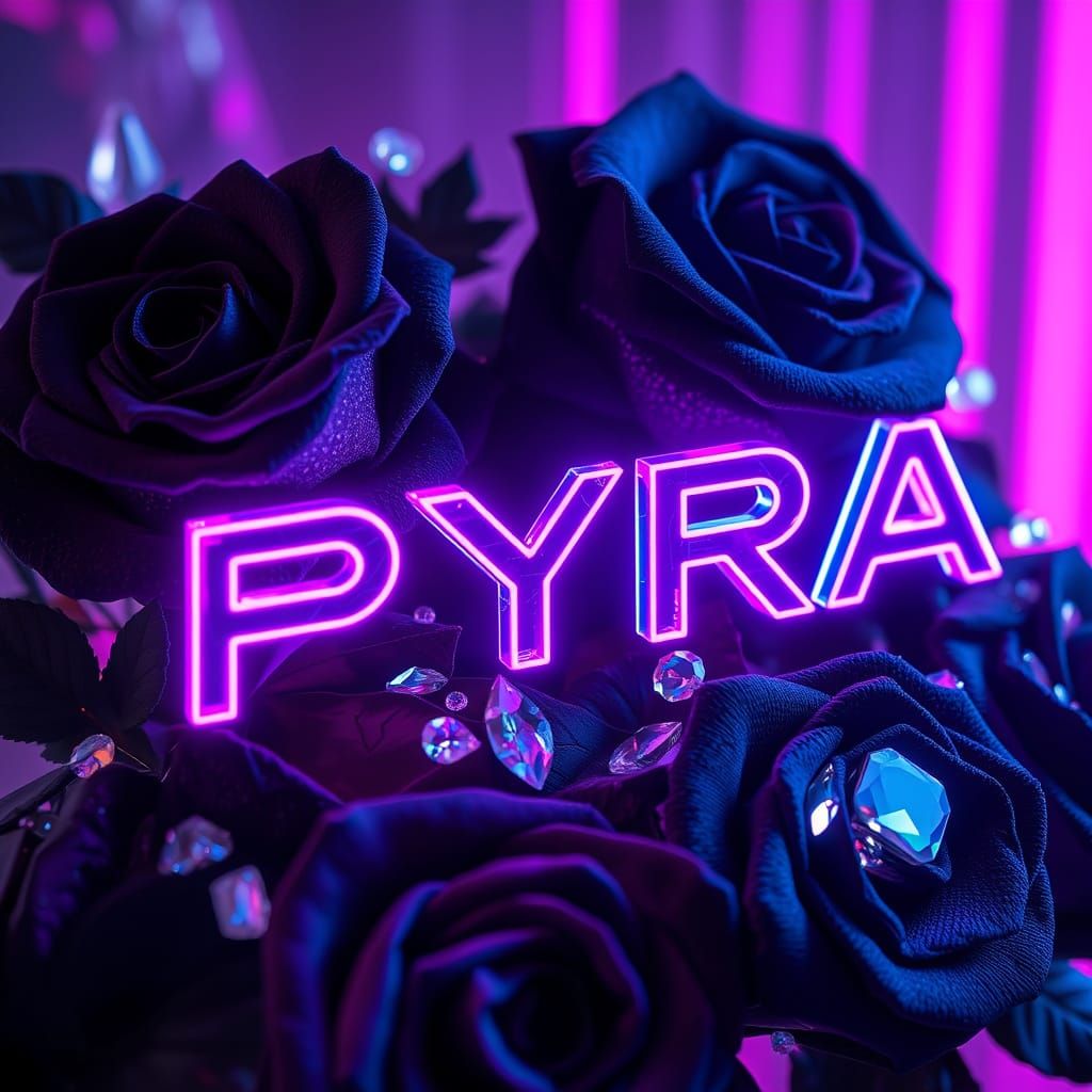 Holographic PYRA with Roses and Cyberpunk Crystals