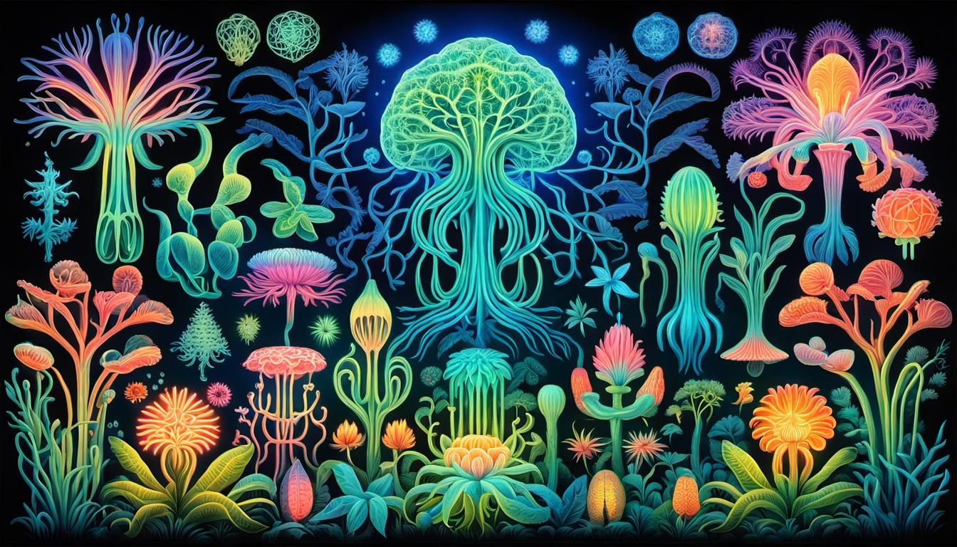 Neon Garden of Eden: Ernst Haeckel Inspired