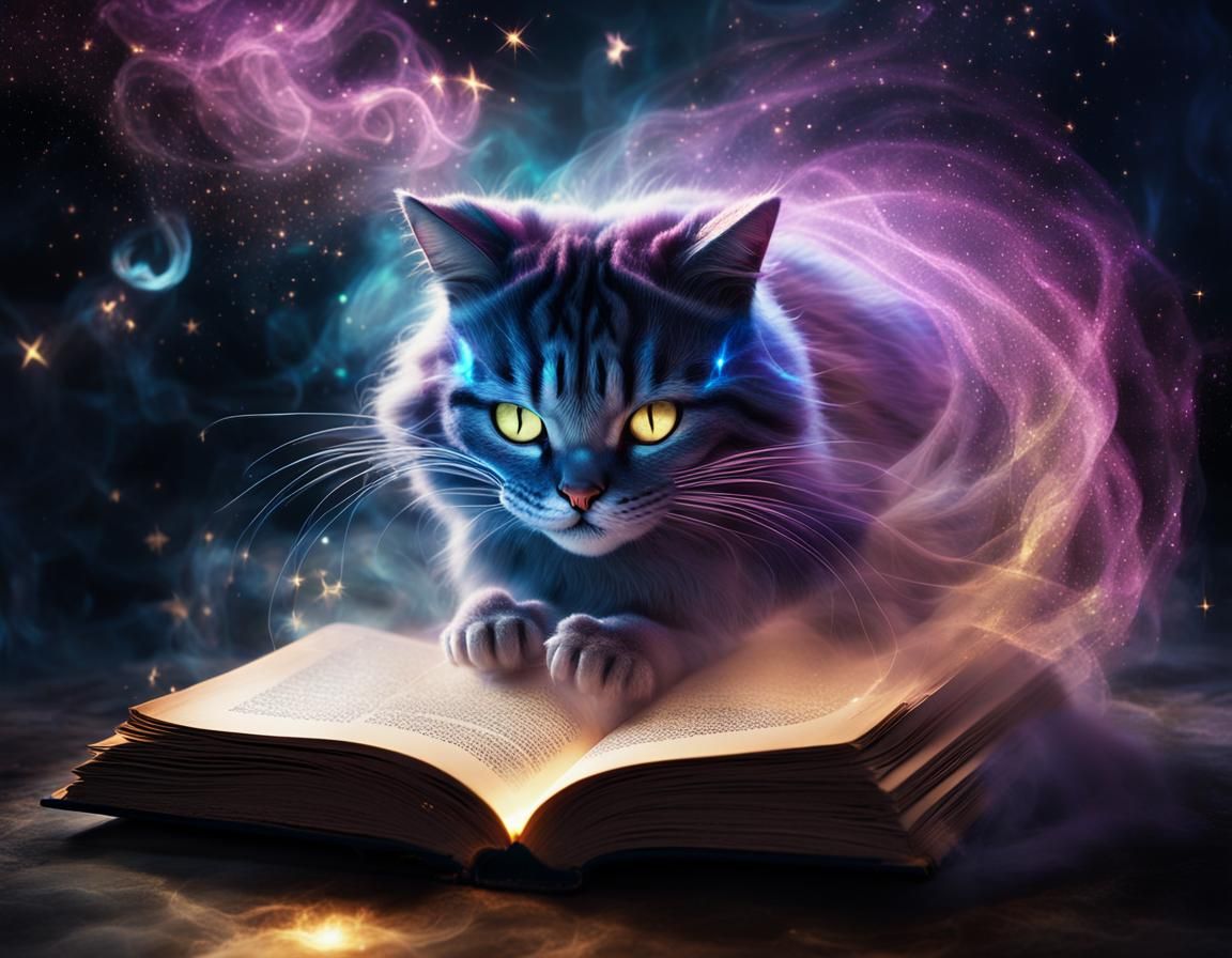 Cheshire Cat Emerges in Smoky Prismatic Light