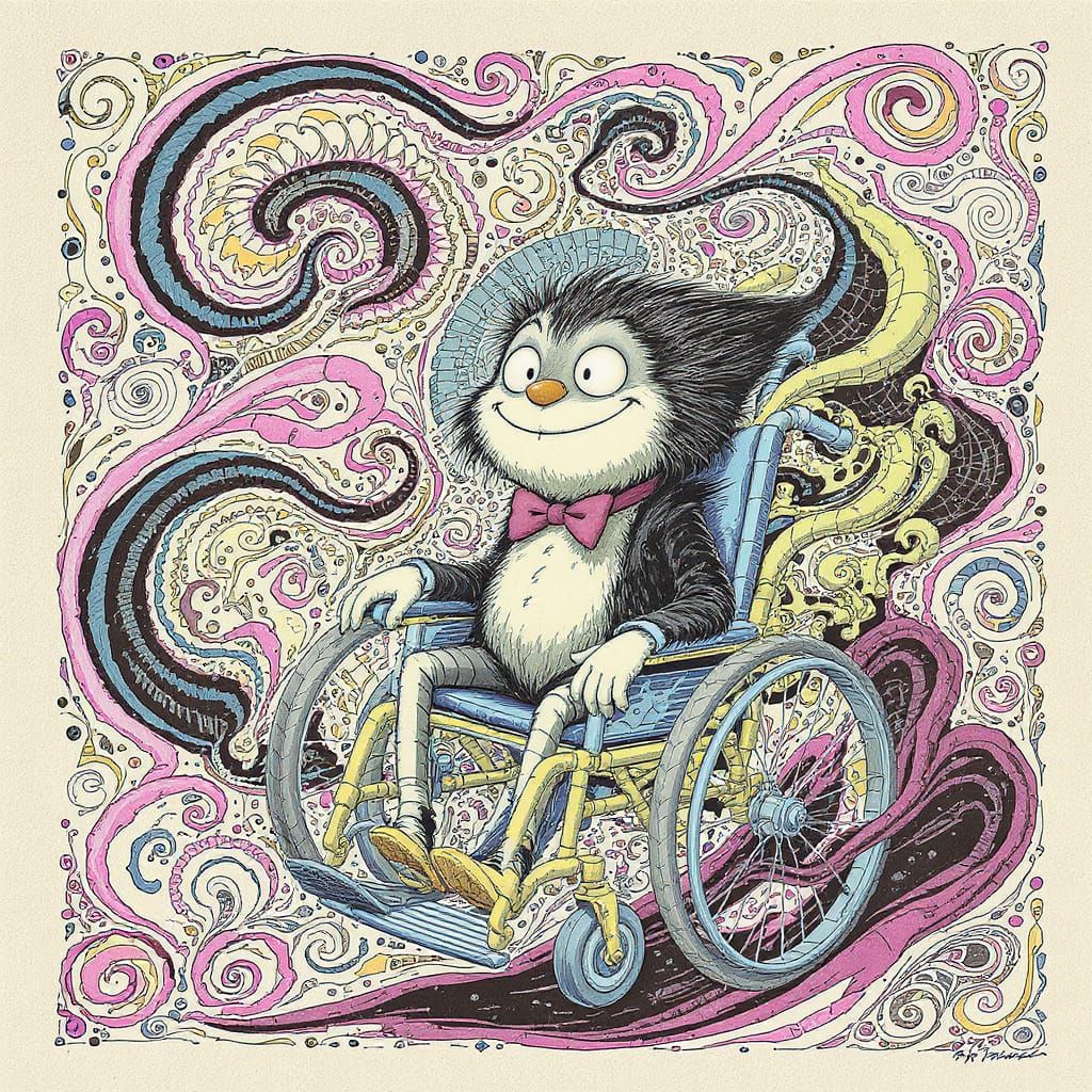 Imagine a cute cartoon poster of a Anthropomorphic character...