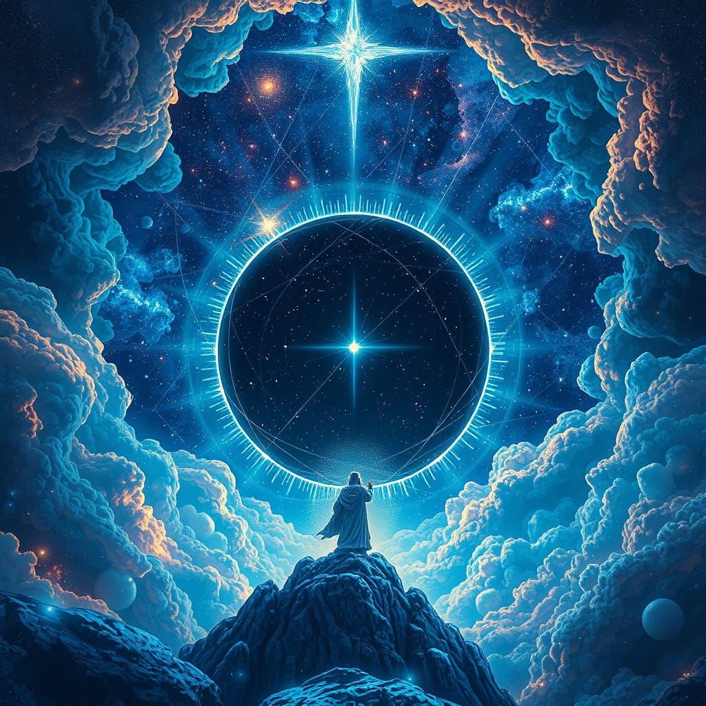 Cosmic Astral Illustration in Style of Pablo Amaringo