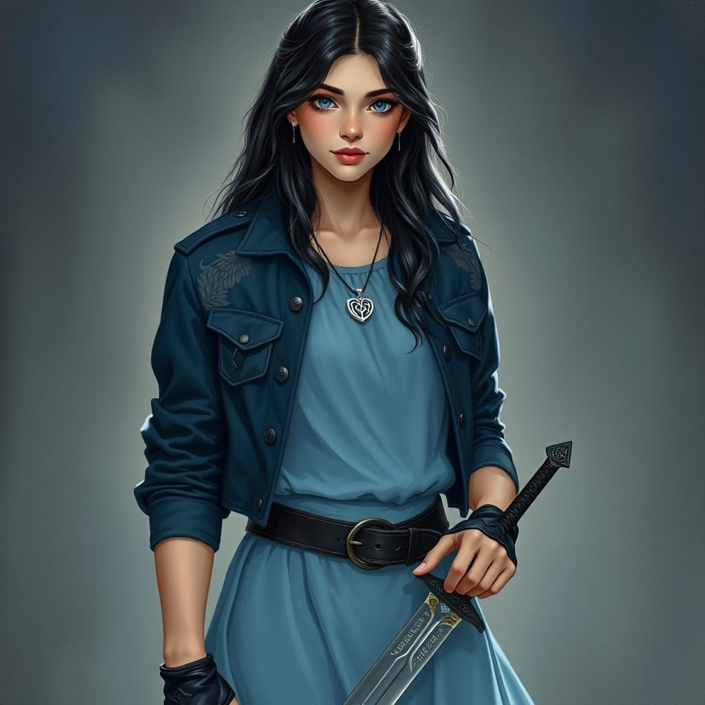Confident Valkyrie-Inspired Teen Girl with Elegant yet Athle...