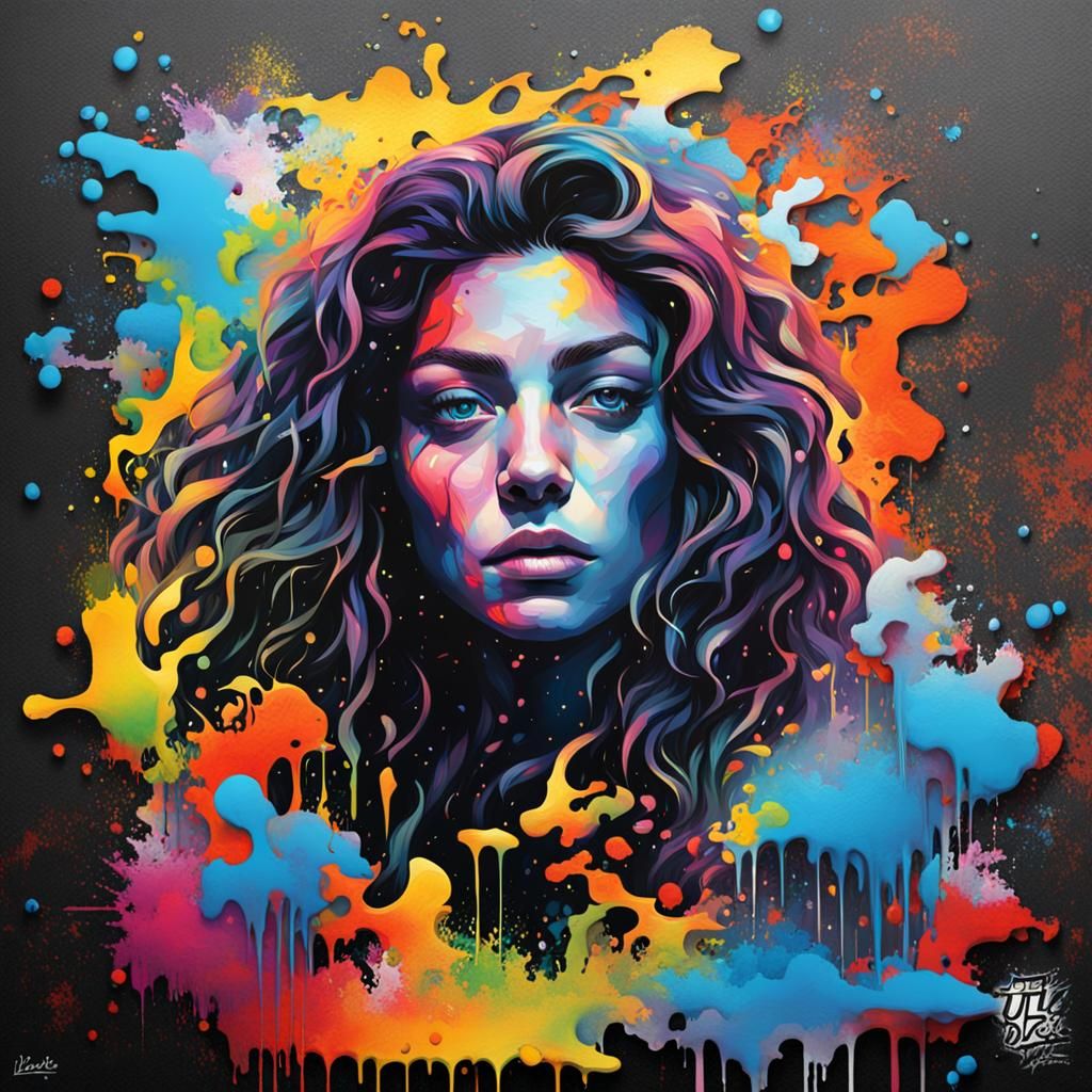 Graffiti Art with Oil Gouache and Acrylic Textures