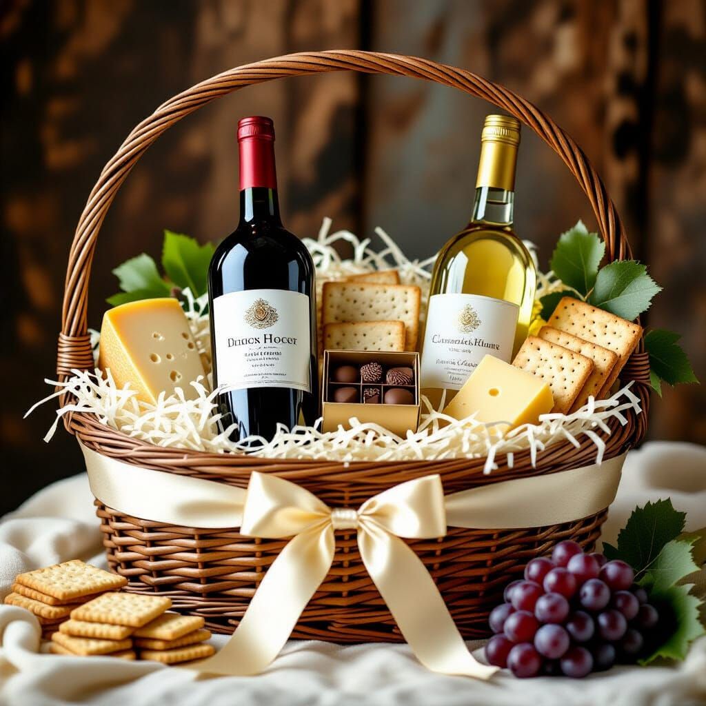 Luxurious Wine Hamper with Gourmet Treats