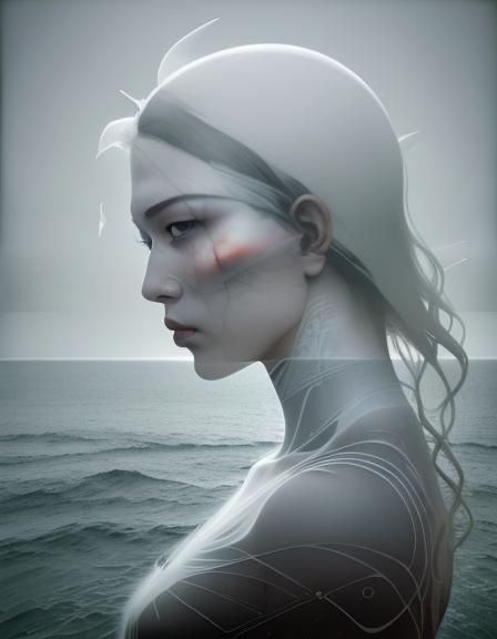 Seagull in Wave: Fine Art Photography