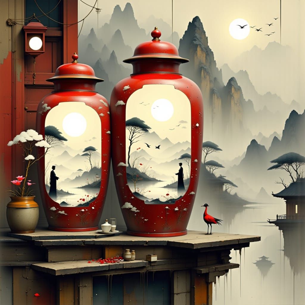 Surreal Ginger Jars: White Worlds in Porcelain