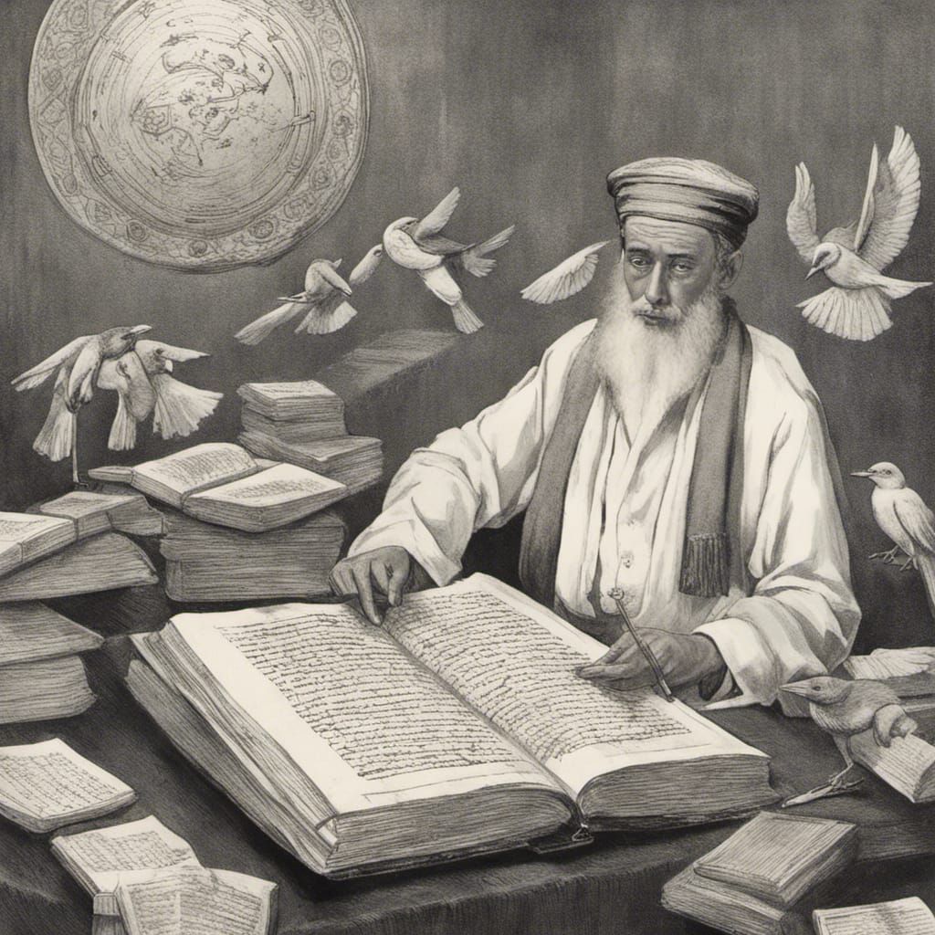 Yeshiva Boy Studies Talmud in Divine Light