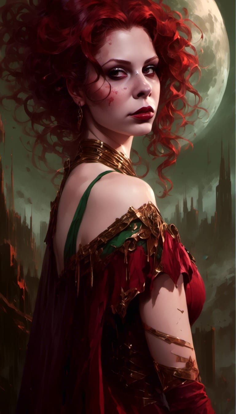 Cyberpunk Vampiress Portrait in 3000 A.D.