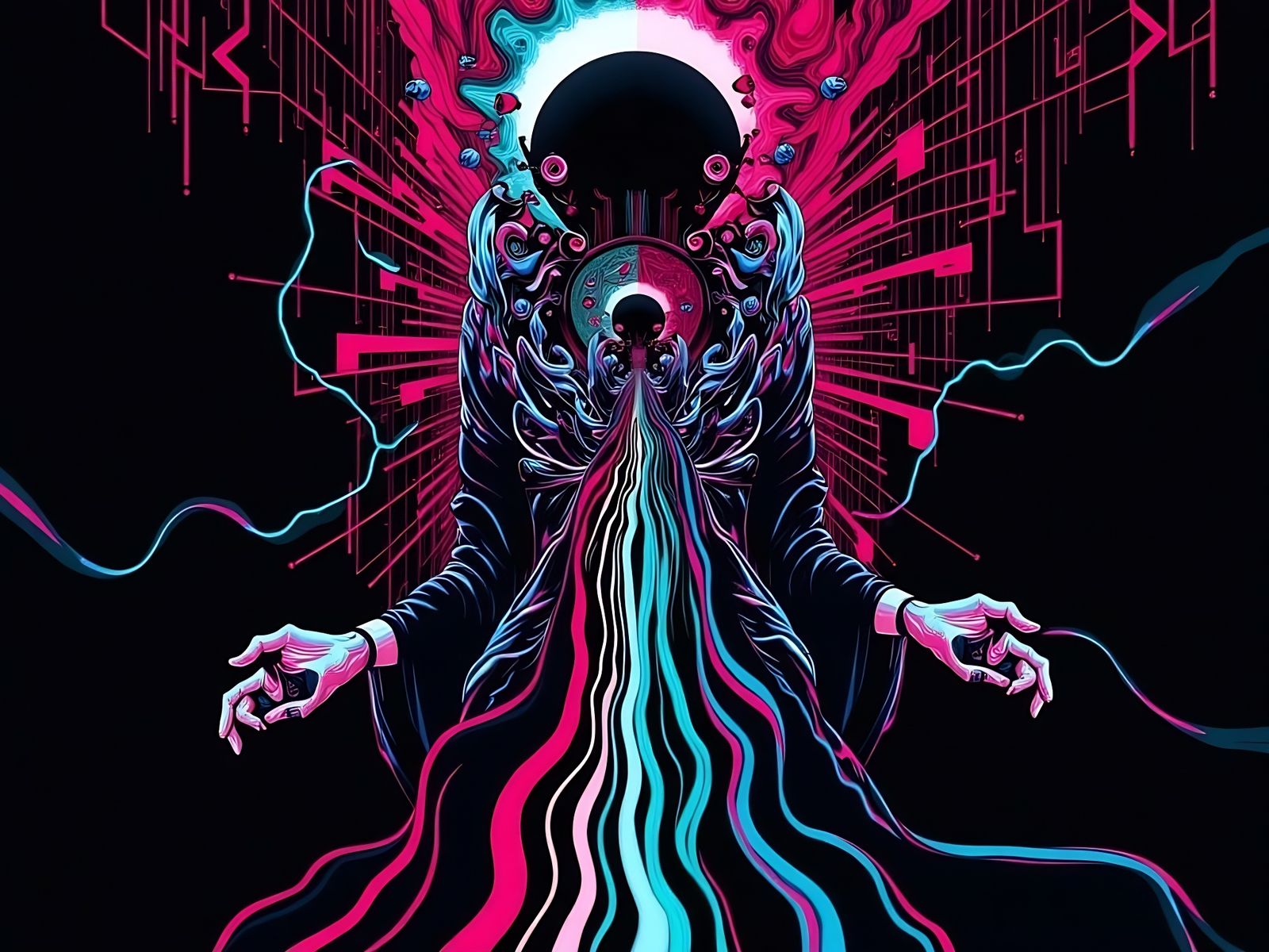 Cyberpunk Dystopia in Neon Haze