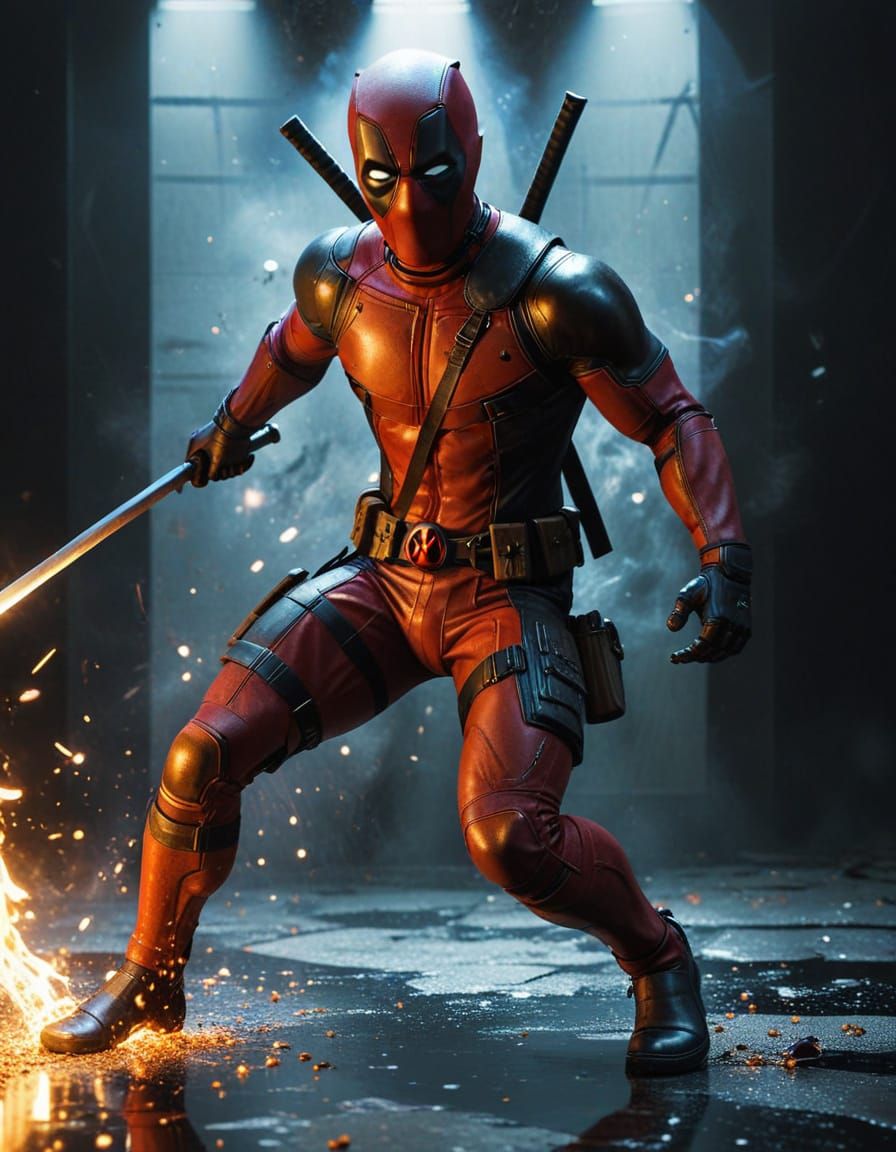 Deadpool in Dark Surrealism: Hyper-Realistic Digital Art