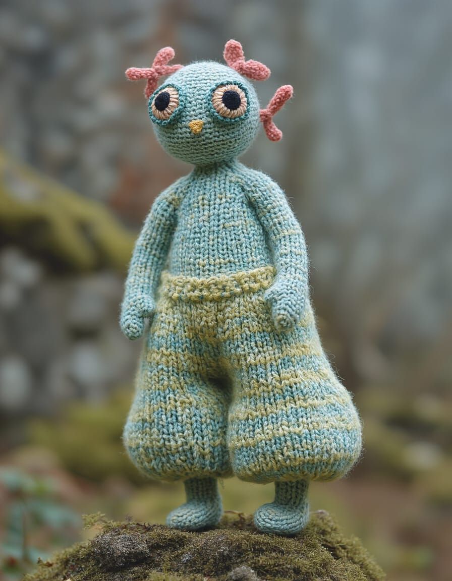 Superzoan Bryozoan in Huge Pantaloons Gollumpus Gritty Knitting