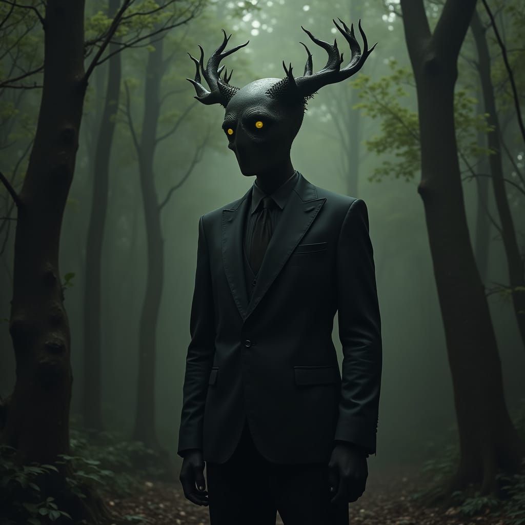 Ghede Voodoo Spirit in Mystical Forest Art