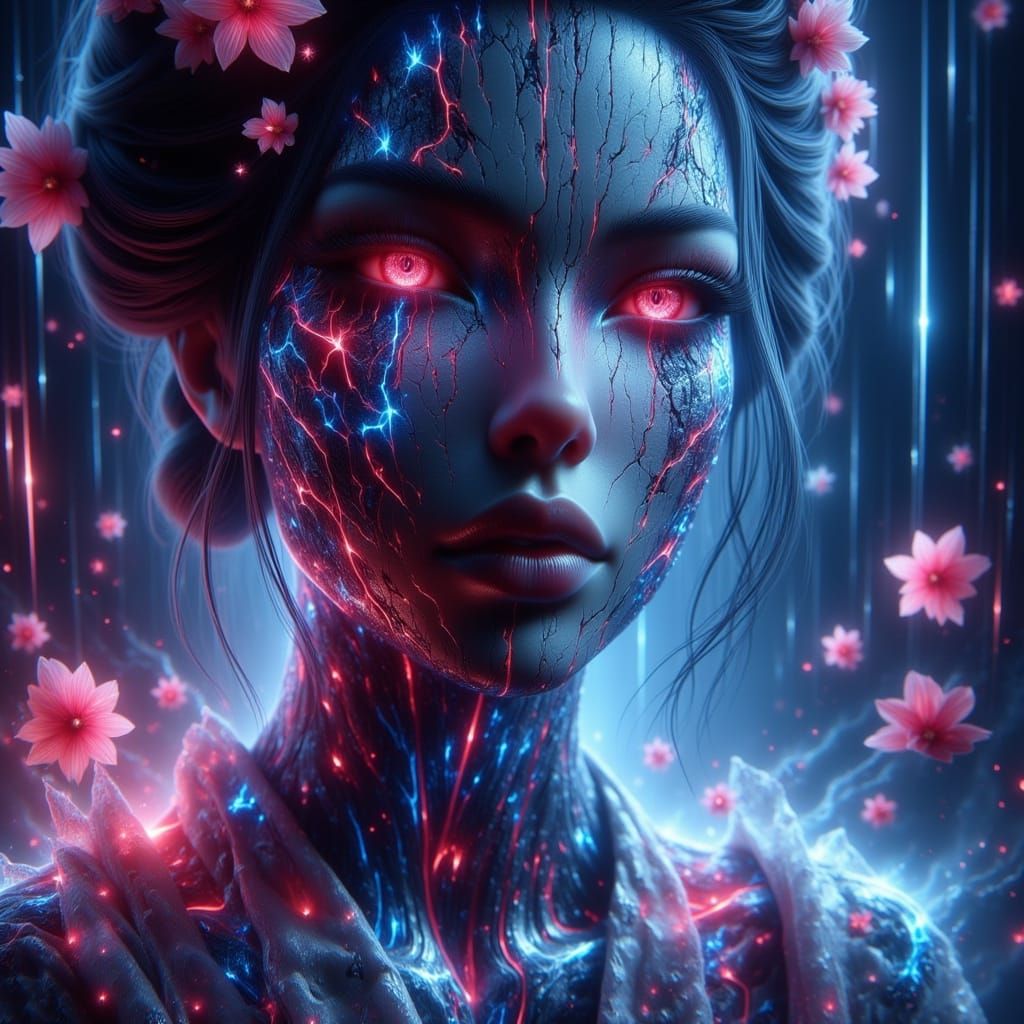 Surreal Cyberpunk Geisha Blends Tradition and Technology in ...
