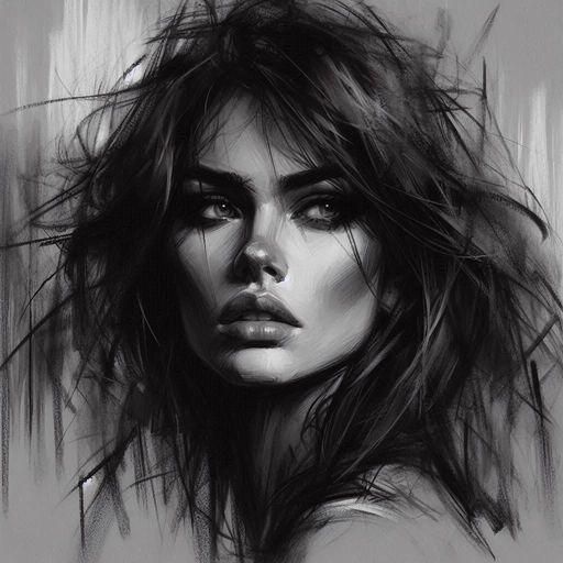 Classic Charcoal Drawing Illustration