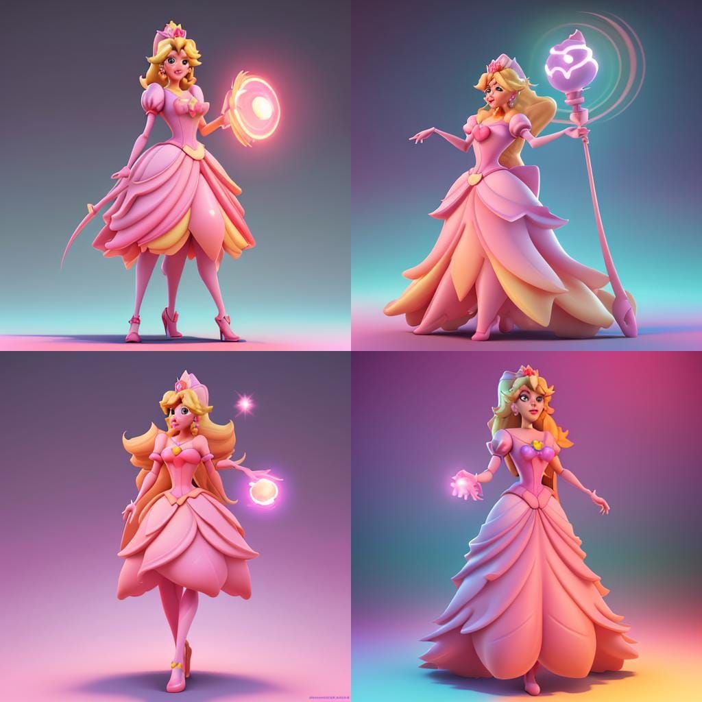 Princess Peach as 3D Digital Art