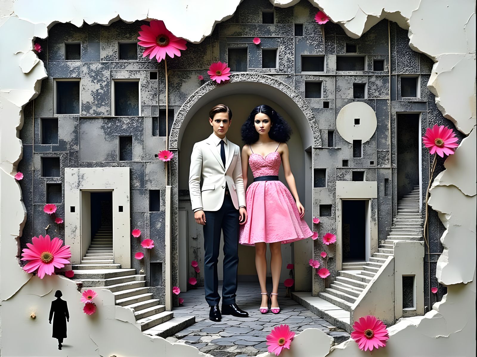 Barbie and Ken in Abstract Pop Art Diorama