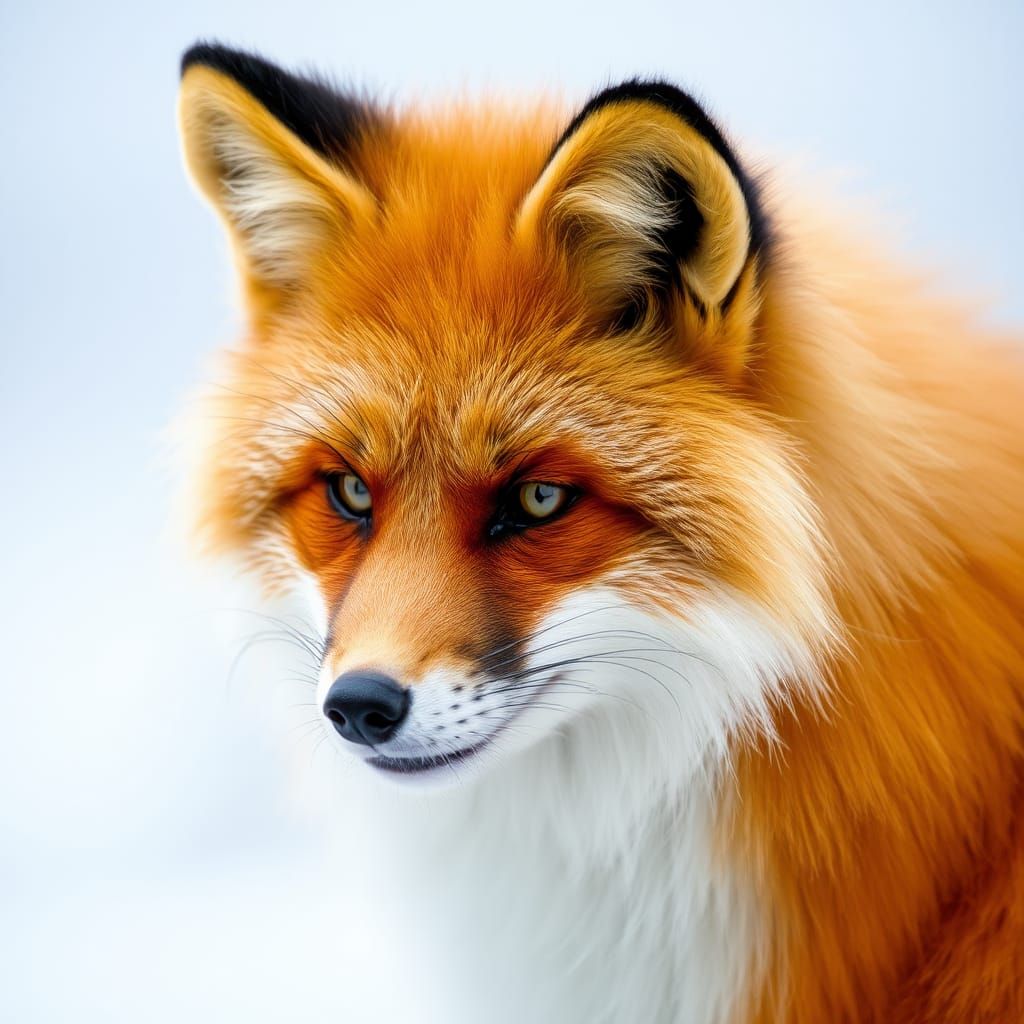 Cosmic Fox in Floral Garden: Detailed Matte Painting