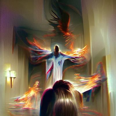 Sinister Holy Spirit in Dark Fantasy Style