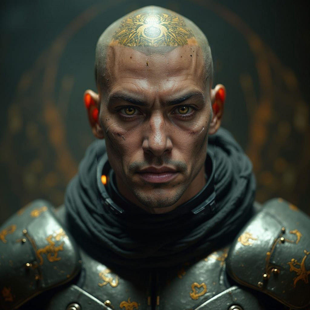 Epic Futuristic Warrior in Space Armor