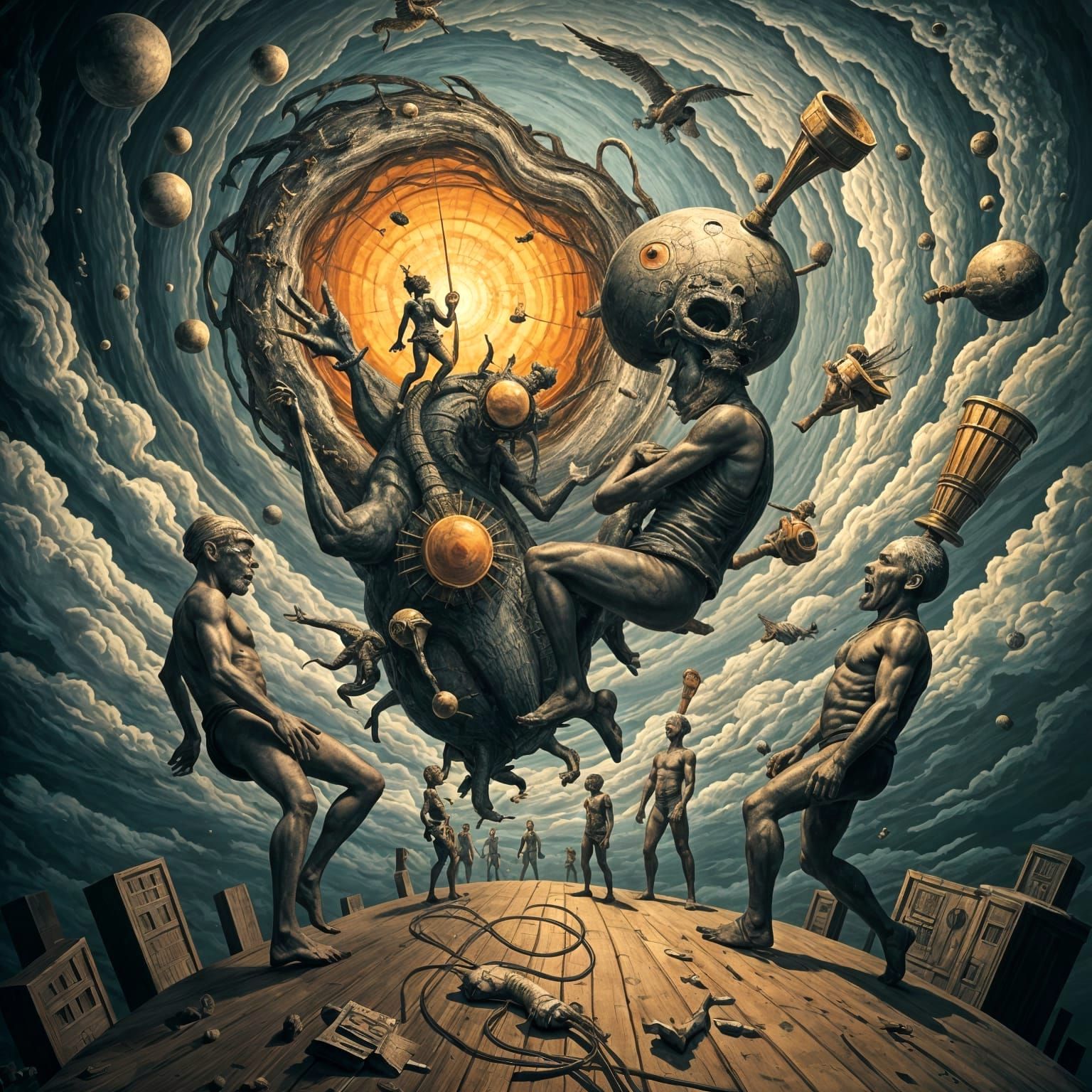 Kaleidoscopic Fractured Realities in Surreal Cubism Style