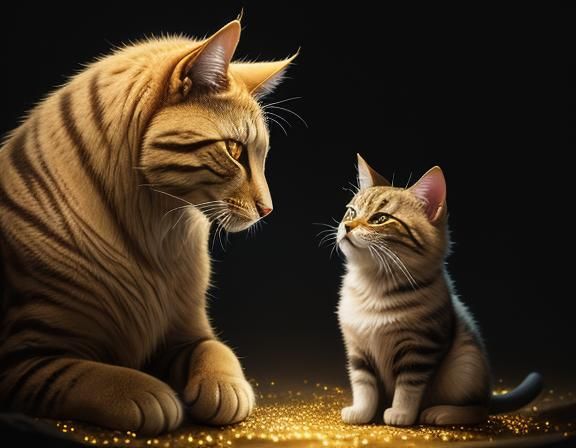 Fiery Cat Spirit in Dreamlike Digital Art