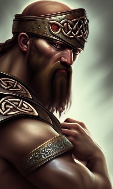 Celtic Warrior Portrait in Mannerist Style