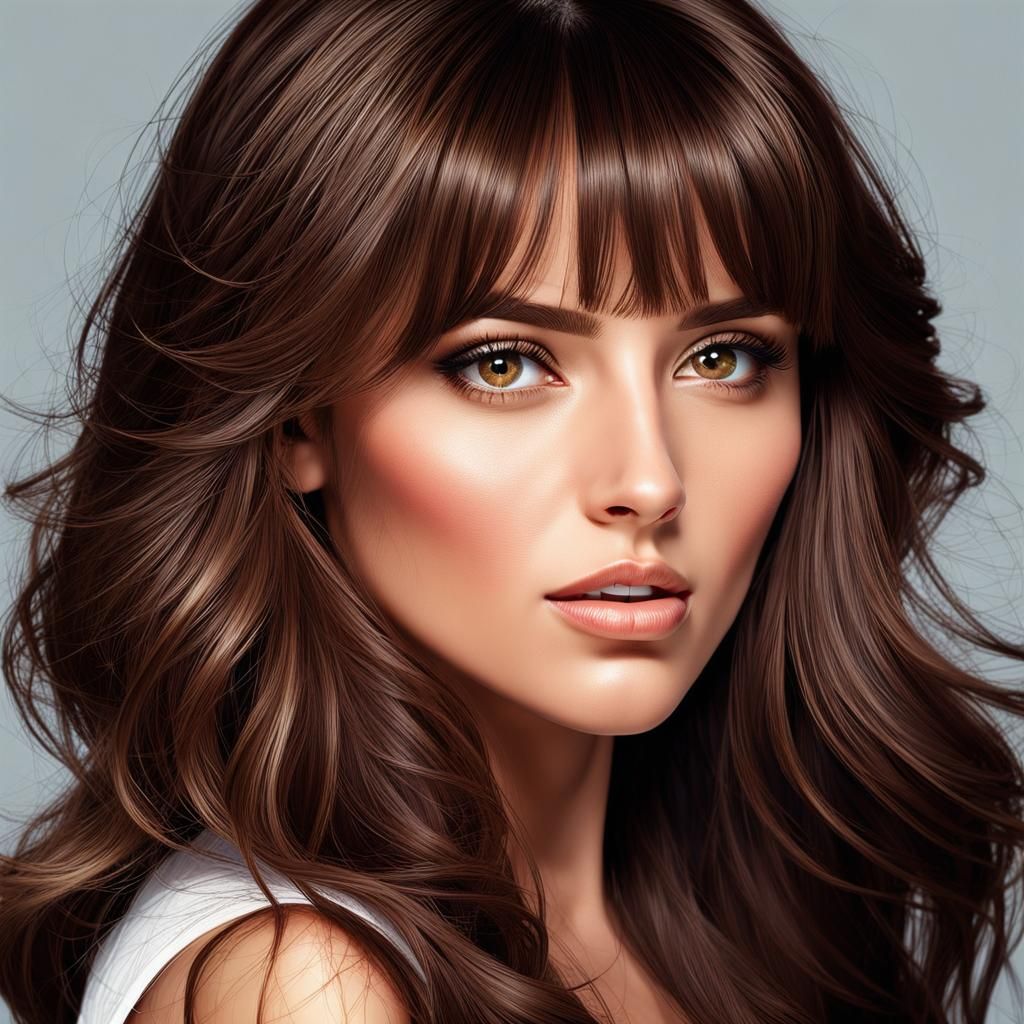 Beautiful Spanish Woman Portrait in Hyperrealism