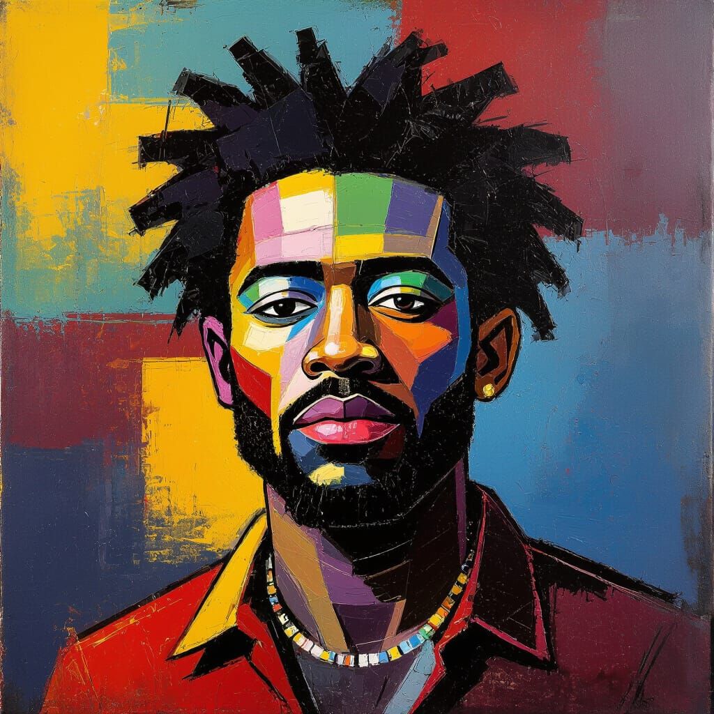 Vibrant Abstract Art Celebrating Black Culture and Identity