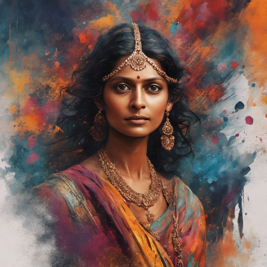 Abstract Acrylic Portrait of Nandita Das