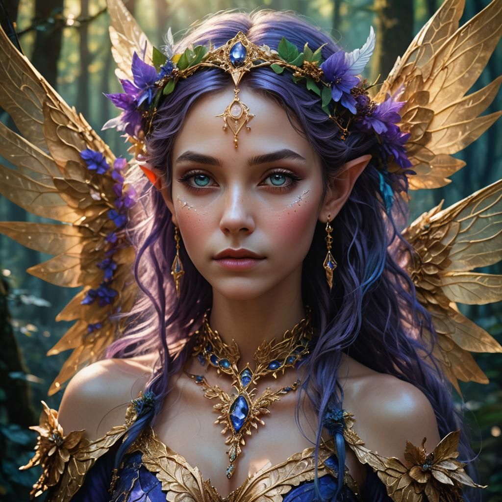 Enchanting Elfe Portait in Hyper-Realistic Fantasy Style