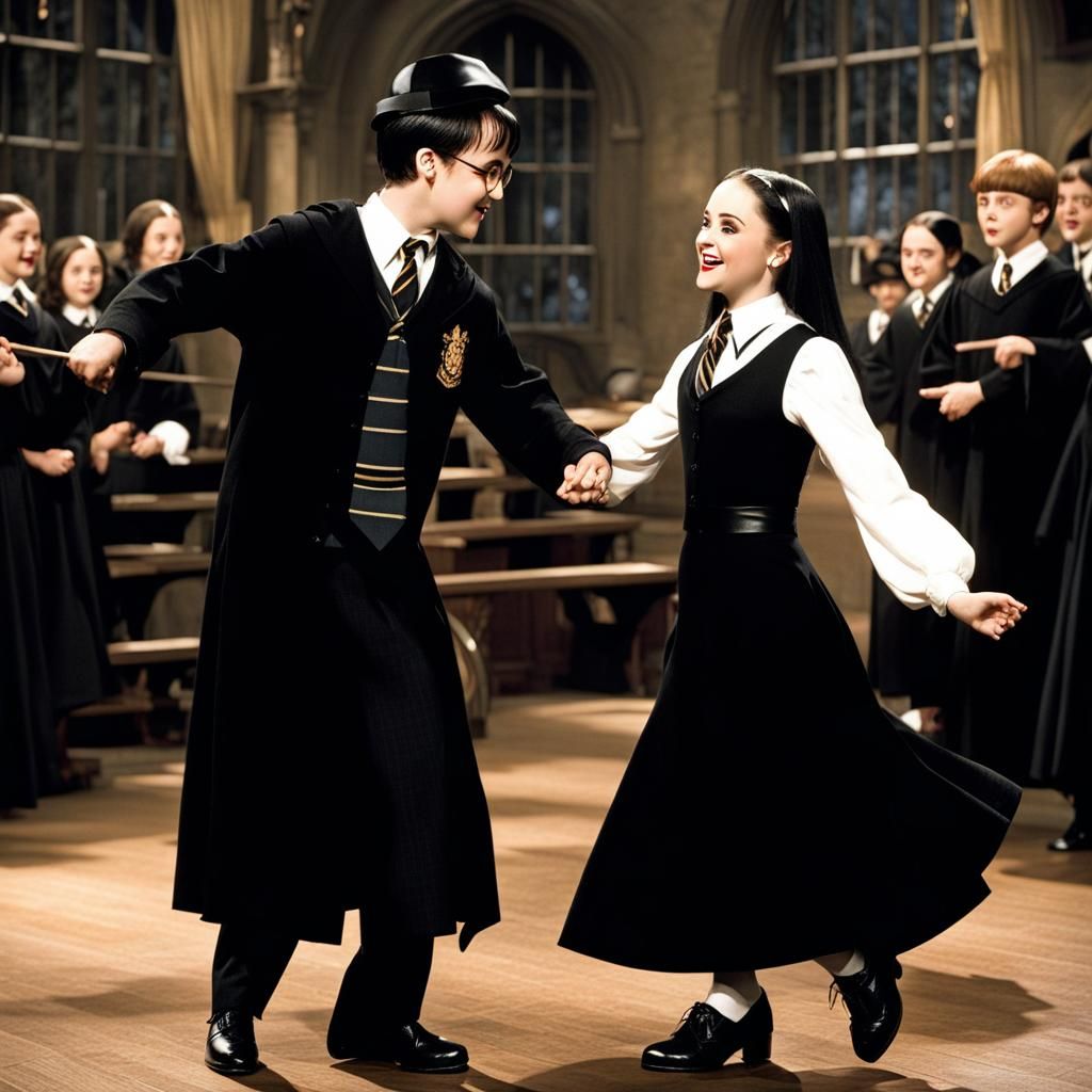 Wednesday Addams and Harry Potter Dance