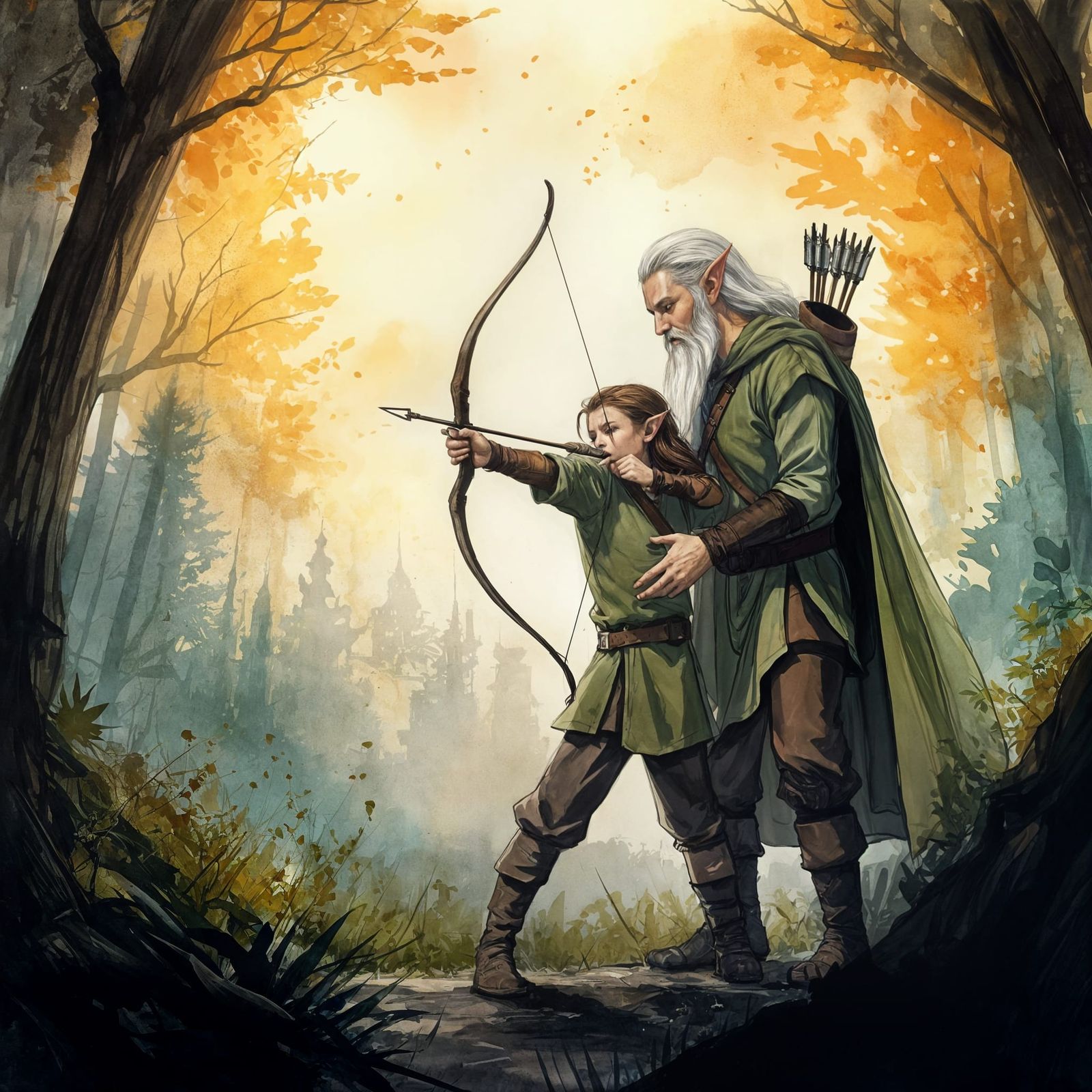 Elf Archery Lessons in a World of Contrasting Colors