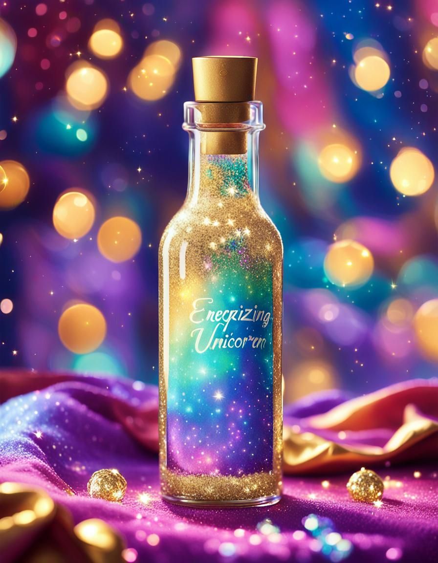 Magical Unicorn Tears Bottle in Dreamy Pastel Style